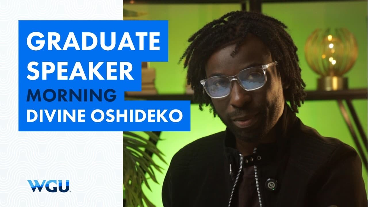 Official WGU artwork for Divine Oshideko’s 2026 New York graduate address